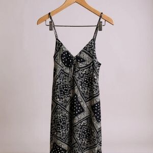 Navy and White Maxi Dress with Elegant Flow